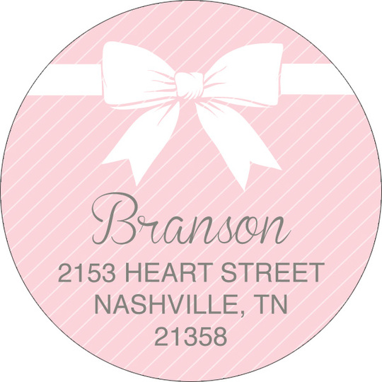 Sweet Pink Baby Round Address Labels
